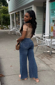 Zipperless Wide Leg Jean